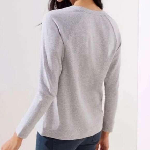 Ann Taylor LOFT Pearl and Rhinestone Crew Neck Sweatshirt - Picture 7 of 7